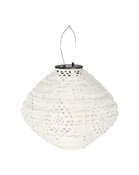 Harwood Led Lantern - White, oplaadbare zonne -lantaarn, 30x30x26,5 cm