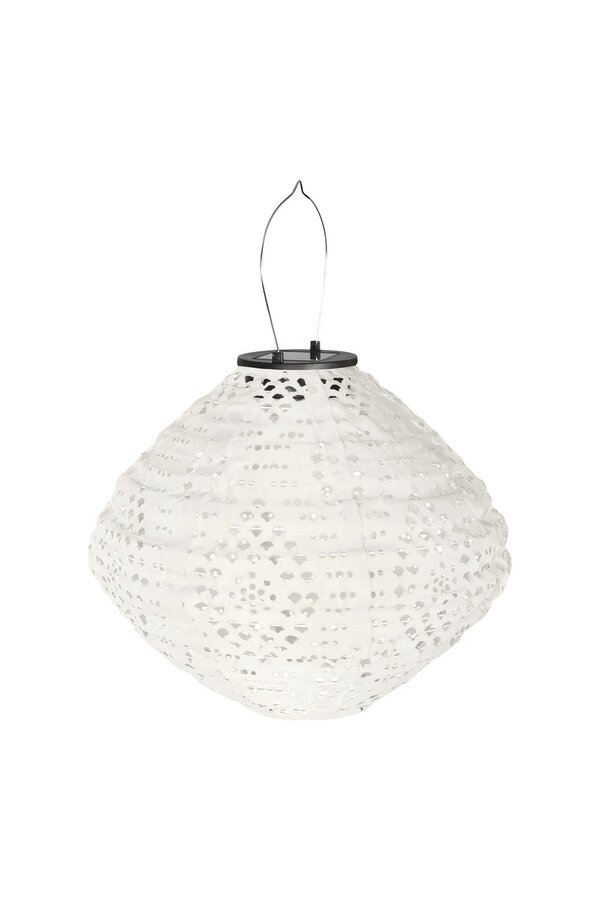 Harwood Led Lantern - White, oplaadbare zonne -lantaarn, 30x30x26,5 cm