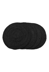 Bombay Placemat - Donkergrijs, Jute, Ø38cm - Set van 4