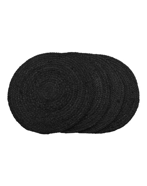 Bombay Placemat - Donkergrijs, Jute, Ø38cm - Set van 4