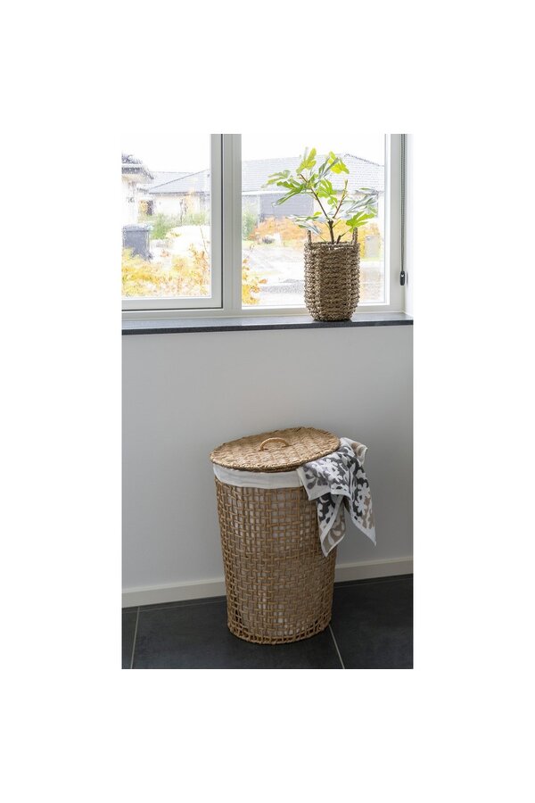 Pomal Wasmand - Wasmand, papier, lichtbruin/wit, ø42x56 cm