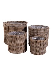 Bogor Manden - Kubu Rotan/Plastic - Set van 4