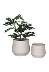 Trofa Flower Pot - Bloempot, staal, zand, set van 2