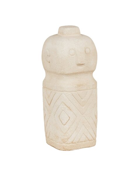 Decoratie - Decoratie in cement, beige, 6,5x6,5x15 cm