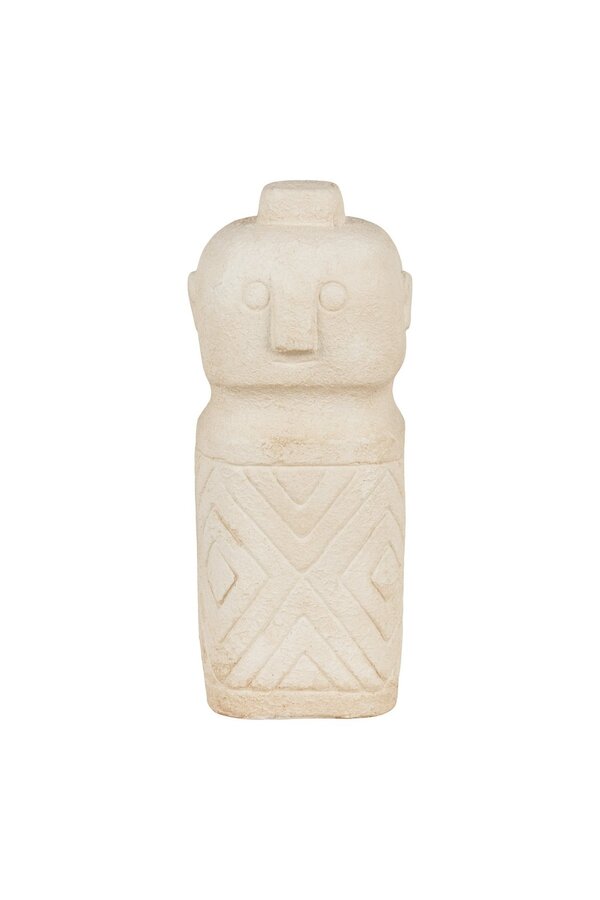 Decoratie - Decoratie in cement, beige, 6,5x6,5x15 cm