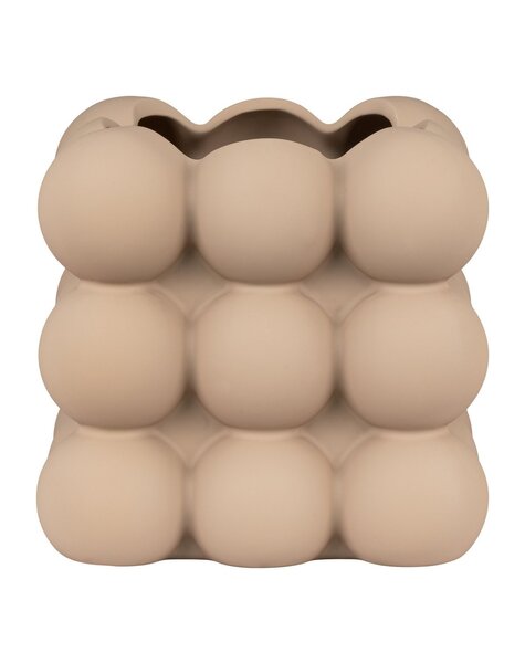 Bloempot - Bloempot in keramiek, bruin, 13,5x13,5x13 cm