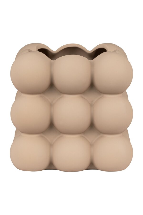 Bloempot - Bloempot in keramiek, bruin, 13,5x13,5x13 cm