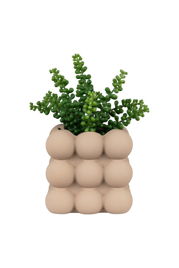 Bloempot - Bloempot in keramiek, bruin, 13,5x13,5x13 cm