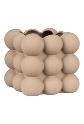 Bloempot - Bloempot in keramiek, bruin, 13,5x13,5x13 cm