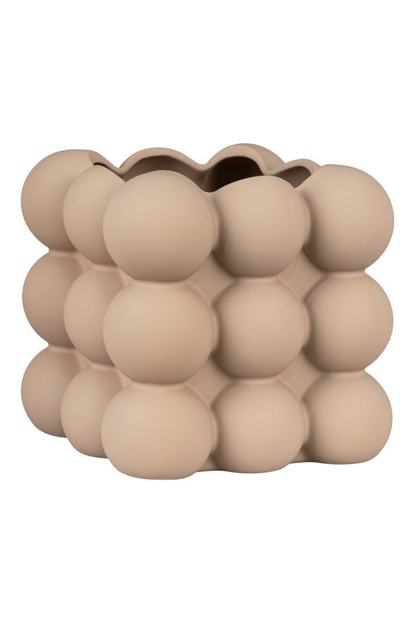 Bloempot - Bloempot in keramiek, bruin, 13,5x13,5x13 cm