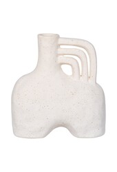 Vaas - Vaas, keramiek, beige, 18,5x8x19,5 cm