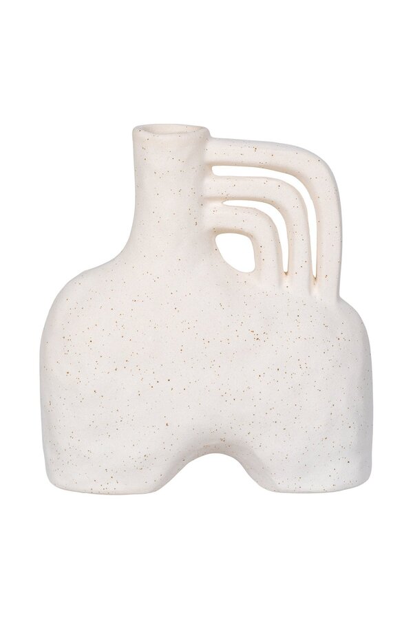 Vaas - Vaas, keramiek, beige, 18,5x8x19,5 cm