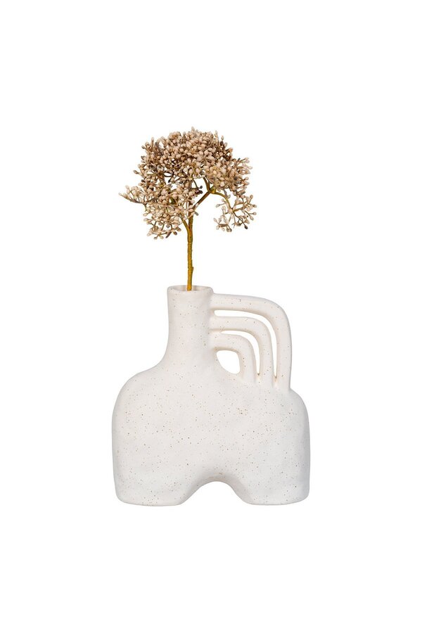 Vaas - Vaas, keramiek, beige, 18,5x8x19,5 cm