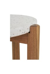Terracina Bijzettafel - Natuurlijk/Wit, Acacia/Terrazzo, ø37x46 cm