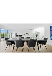 Harbo Eetkamerstoel - PU, Staal, Grijs - Set van 2