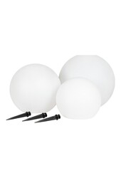 Lifton LED-lamp - Wit, PP, Ø20/25/30 cm, op zonne-energie - Set van 3
