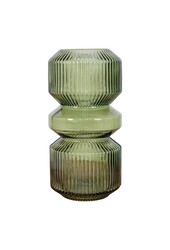 Vaas - Groen, Glas, Ø12x25 cm