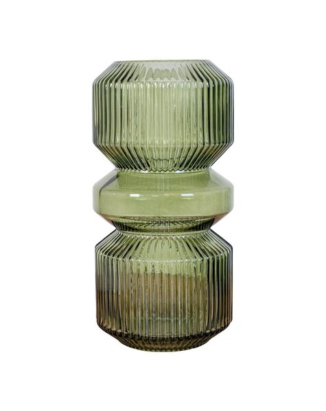Vaas - Groen, Glas, Ø12x25 cm