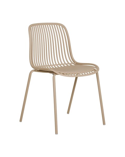 Branson Garden stoel - zand, stapelbaar, 55x46,5x82 cm - set van 4