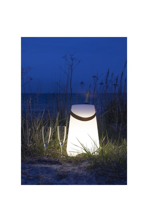 Bristol LED-wijnkoeler - Wit, PP, 25x25x37,5 cm, Oplaadbaar