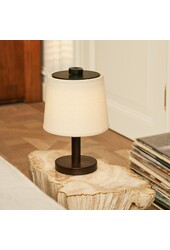 Rover donkerbruine houten lamp – oplaadbare, draadloze en dimbare lampenkap