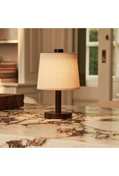 Rover donkerbruine houten lamp – oplaadbare, draadloze en dimbare lampenkap
