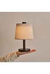 Rover donkerbruine houten lamp – oplaadbare, draadloze en dimbare lampenkap