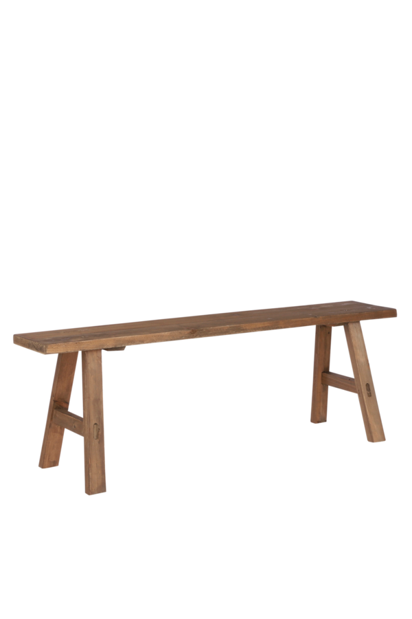 Bold Holzbank – L108 x B20 x H37 cm – recyceltes Holz – Braun