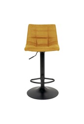 Middelfart Bar Chair - Mustard Yellow Velvet with Black Legs - set of 2