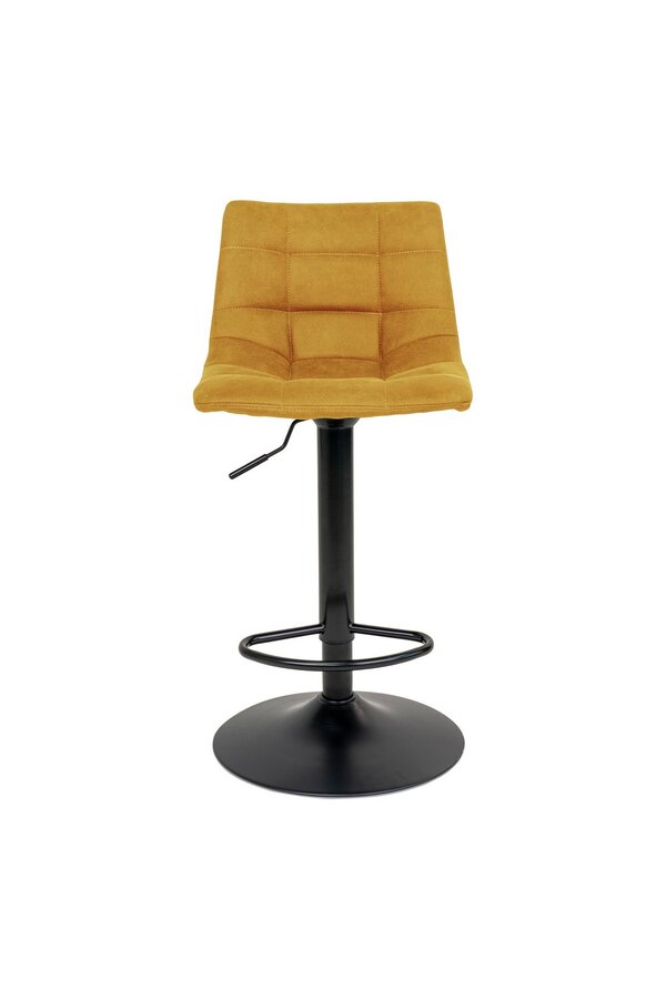 Middelfart Bar Chair - Mustard Yellow Velvet with Black Legs - set of 2