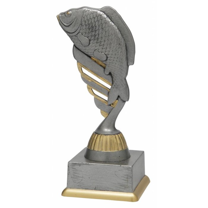 Vis trofee antiek grijs-goud