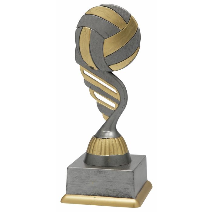 Volleybal trofee antiek grijs-goud