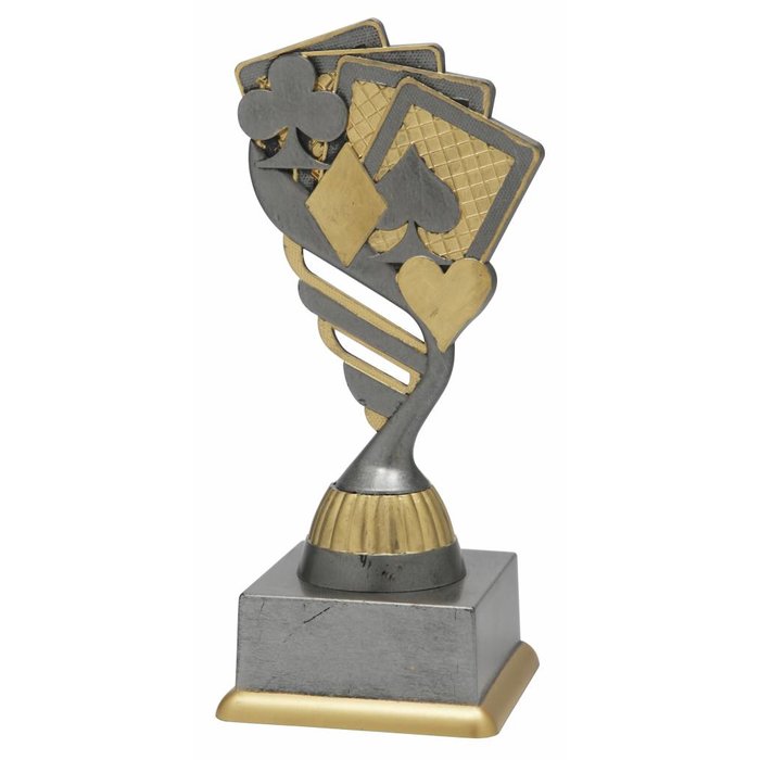 Kaart trofee antiek grijs-goud