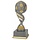 Voetbal trofee antiek grijs-goud