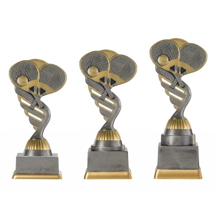Padel trofee antiek grijs-goud