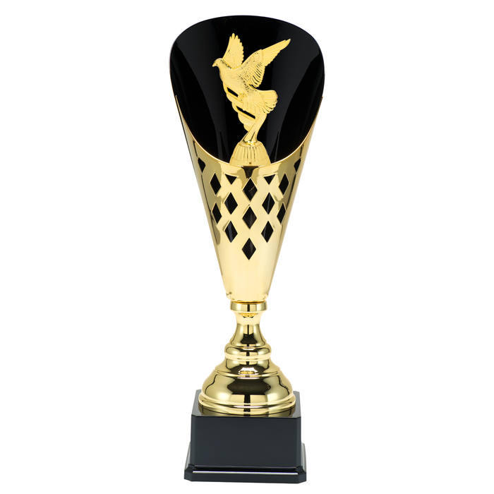 Gouden duiven trofee met duif