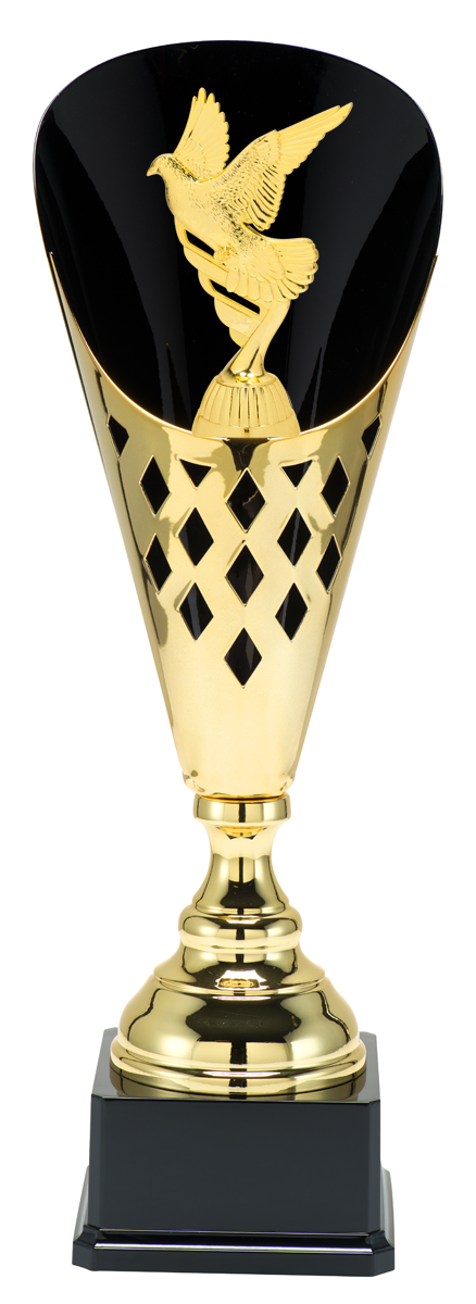 Gouden duiven trofee met duif