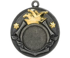 Carnavalsmedaille zilver met goud 50mm
