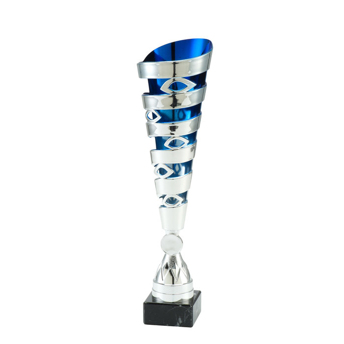 Trofee zilver blauw