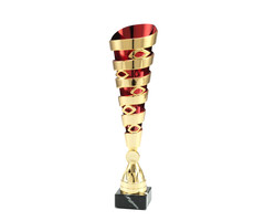 Trofee goud/rood 33.5 t/m 39.5cm