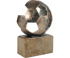 Luxe Voetbal trofee metaal 30cm