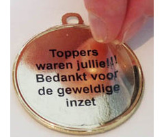 Tekstlabel voor medaille