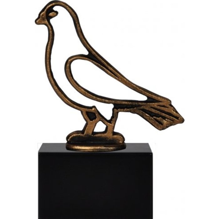 Postduiven trofee van metaal