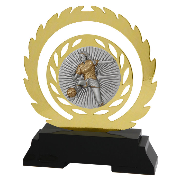 Vrouwen voetbal award (metaal)
