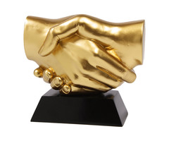 Gouden handdruk trofee