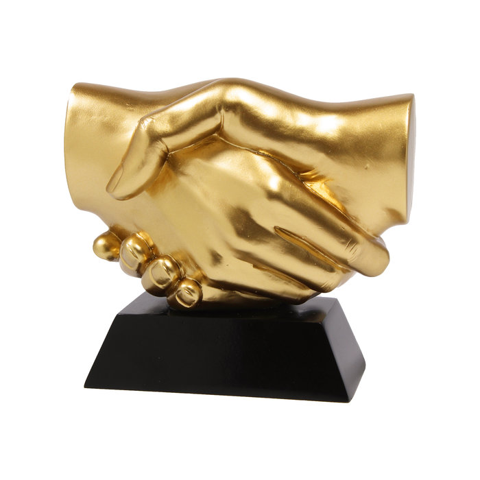 Gouden handdruk trofee