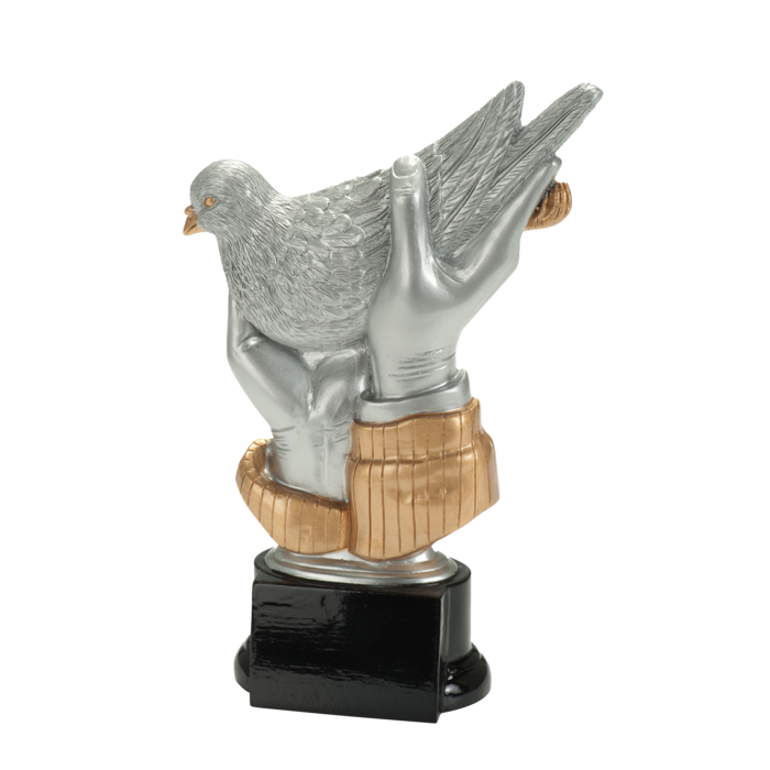 Duif in Hand trofee