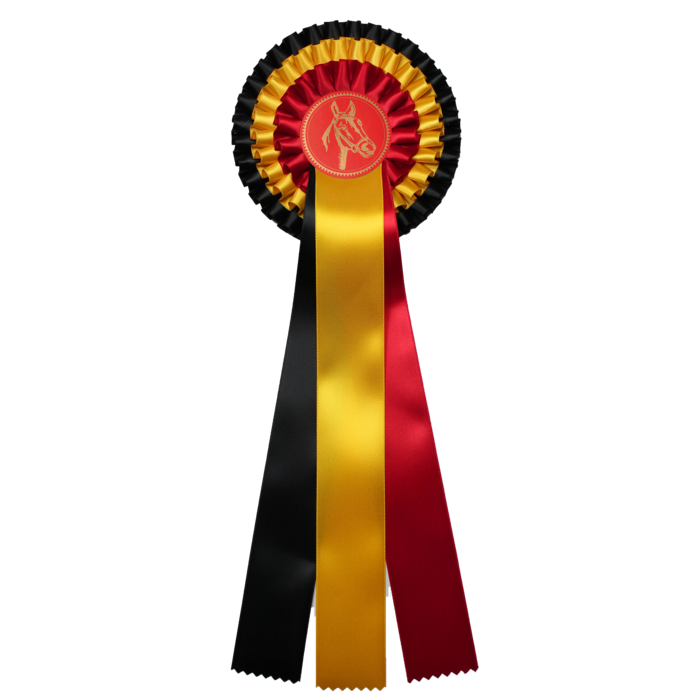 Paardenrozet zwart-geel-rood