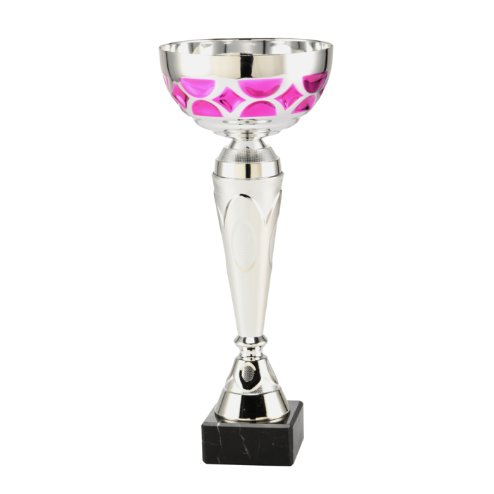 Beker zilver met roze accent