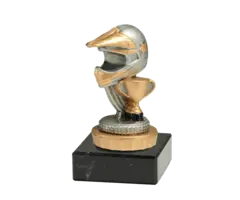 Resin cross helm figuur op marmer